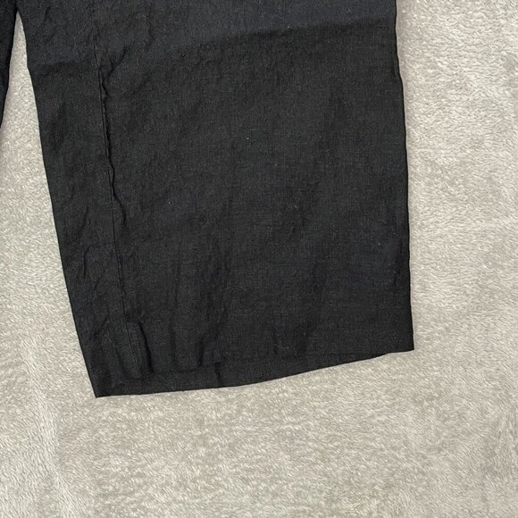 Talbots Chelsea Crop Black Dress Pants Women's 8 100% Linen Lightweight Minimal - Picture 4 of 13